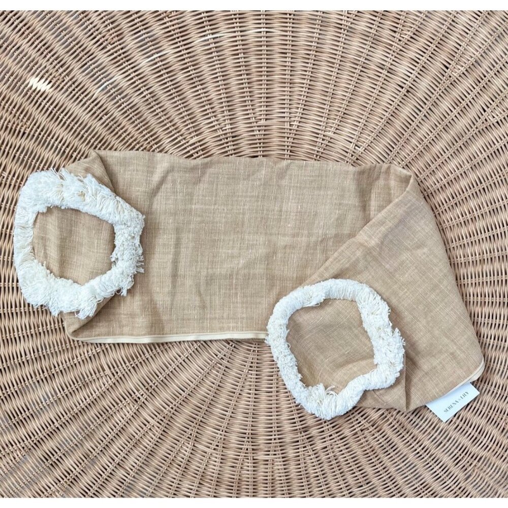NEW Serena & Lily Bowden Bolster Pillow Cover (7”x36”x7”)-Wheat Brown